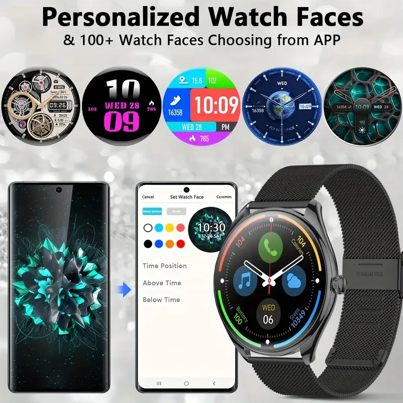 Fenke Ultra-Thin Voice Smartwatch – AMOLED HD Display, Wireless Calling & 100+ Sports Modes