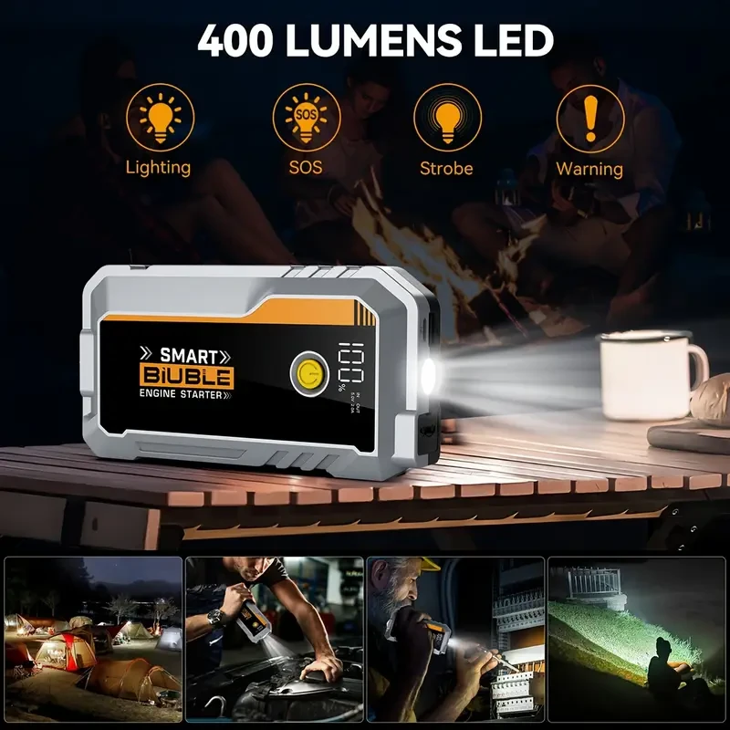BIUBLE Portable Car Jump Starter – 7000A Peak Power Bank with QC3.0 USB & LED Emergency Light