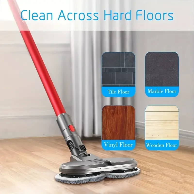 Electric Double Mop Attachment for Dyson V7/V8/V10/V11/V15 – Dual Spin Head with Washable Pads & Water Tank