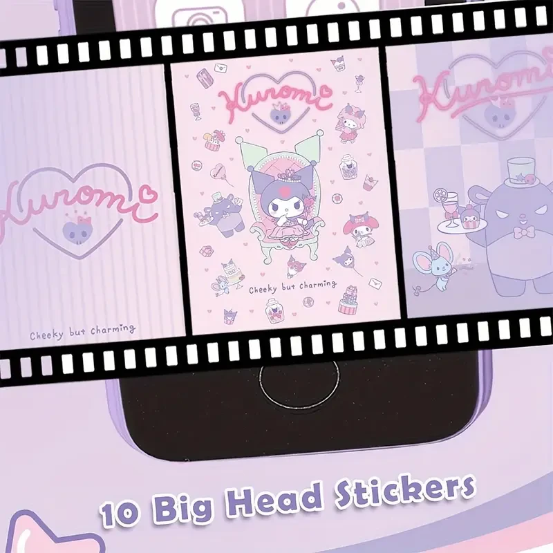 [Authorized] Sanrio Kuromi Smart Camera Mobile Phone Toy Set – Dual Cameras, 600mAh Battery & Cute Stickers