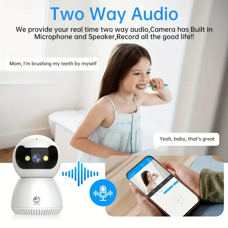 JOOAN 1080P HD Smart Security Camera – PTZ Pan/Tilt/Zoom with Two-Way Audio & Motion Detection