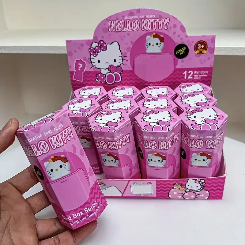 Sanrio Kuromi & Hello Kitty Party Angel Figurine Stickers – 12-Piece Random Collectible Set