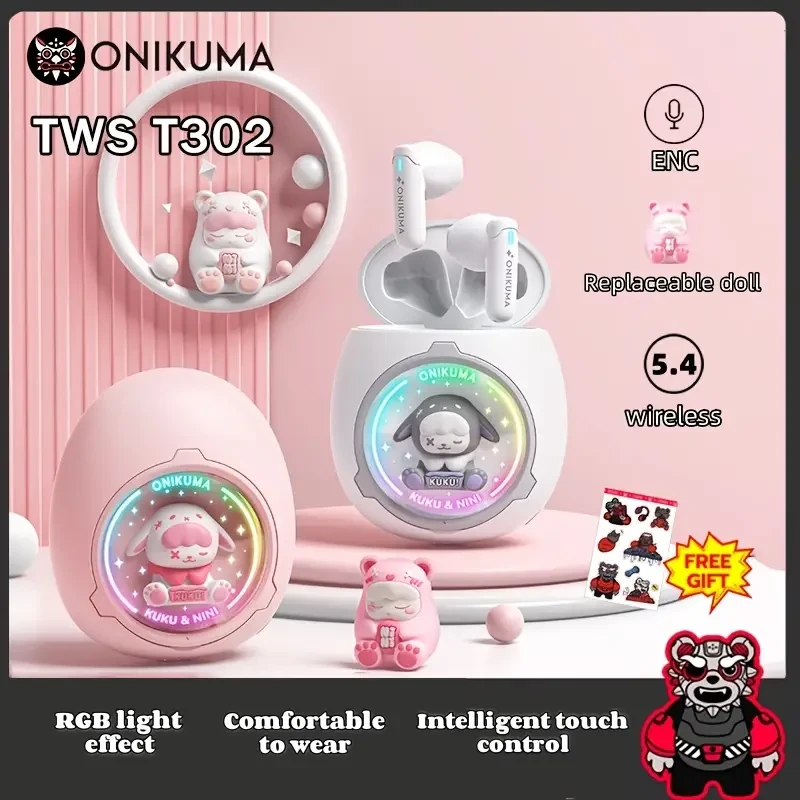 ONIKUMA Wireless 5.4 In-Ear Gaming Headset – No-Latency Audio, Noise-Cancelling Mic & Type-C Charging
