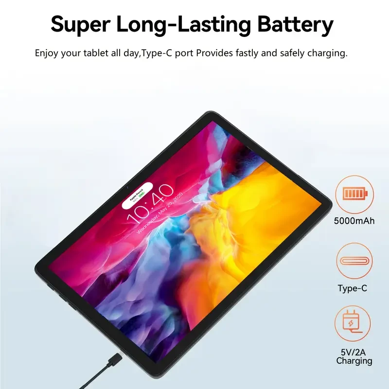 CRELANDER W30 Pro 2-in-1 Android 15 Tablet PC – 12GB RAM, 128GB Storage & 10.1-Inch Display