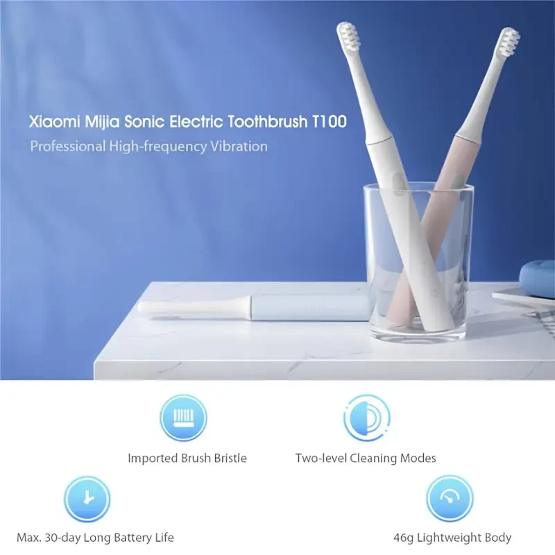 Xiaomi T100 Electric Toothbrush – 16 500 Vibrations per Minute, USB Rechargeable & Soft Bristles