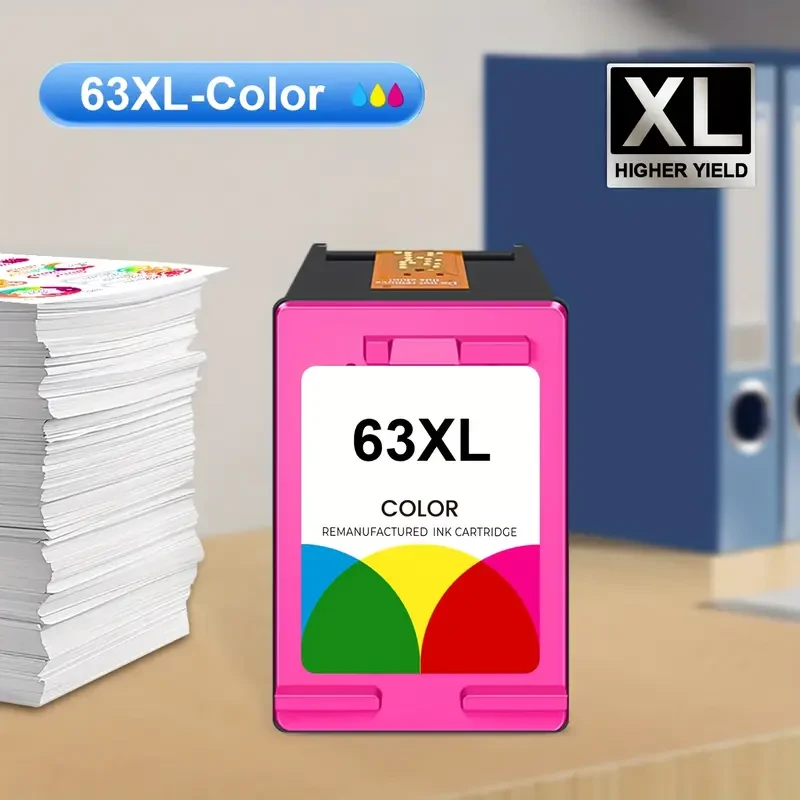 Replacement Ink Cartridges for HP 63XL — Compatible with OfficeJet & DeskJet Printers