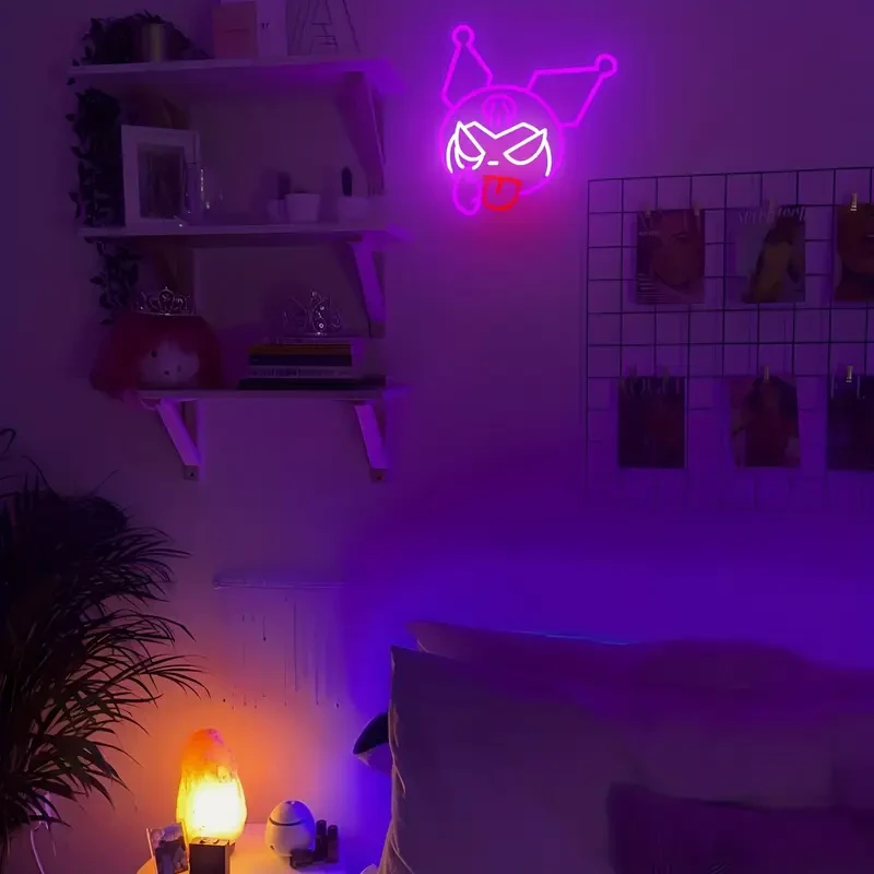 Sanrio Kuromi Neon Sign — Purple Kawaii LED Wall Light (USB)