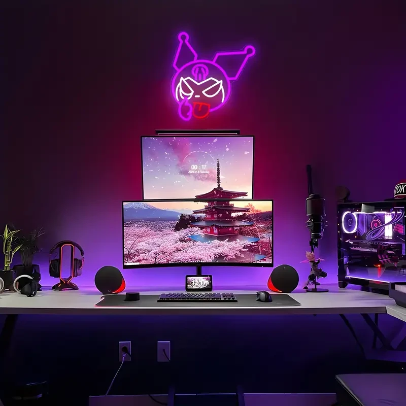 Sanrio Kuromi Neon Sign — Purple Kawaii LED Wall Light (USB)
