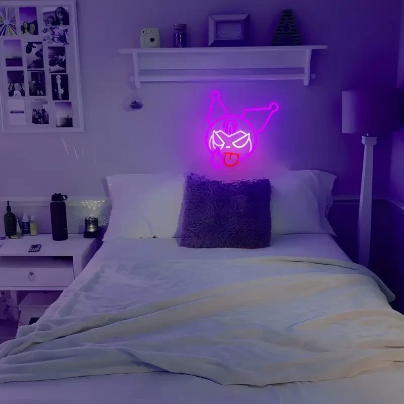 Sanrio Kuromi Neon Sign — Purple Kawaii LED Wall Light (USB)