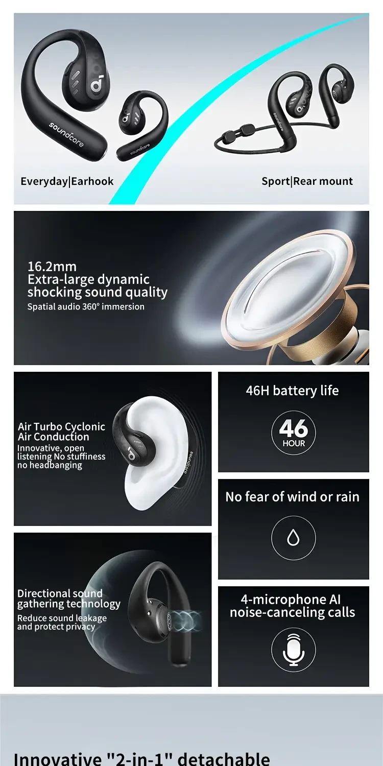 Soundcore AeroFit Pro Wireless Earbuds — Open-Ear Comfort for Running & Everyday