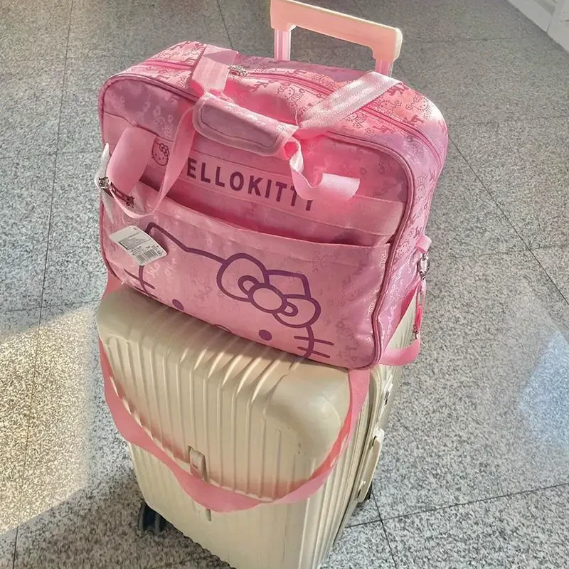 Sanrio Hello Kitty Large-Capacity Travel Luggage Bag — Oxford Cloth, Pink