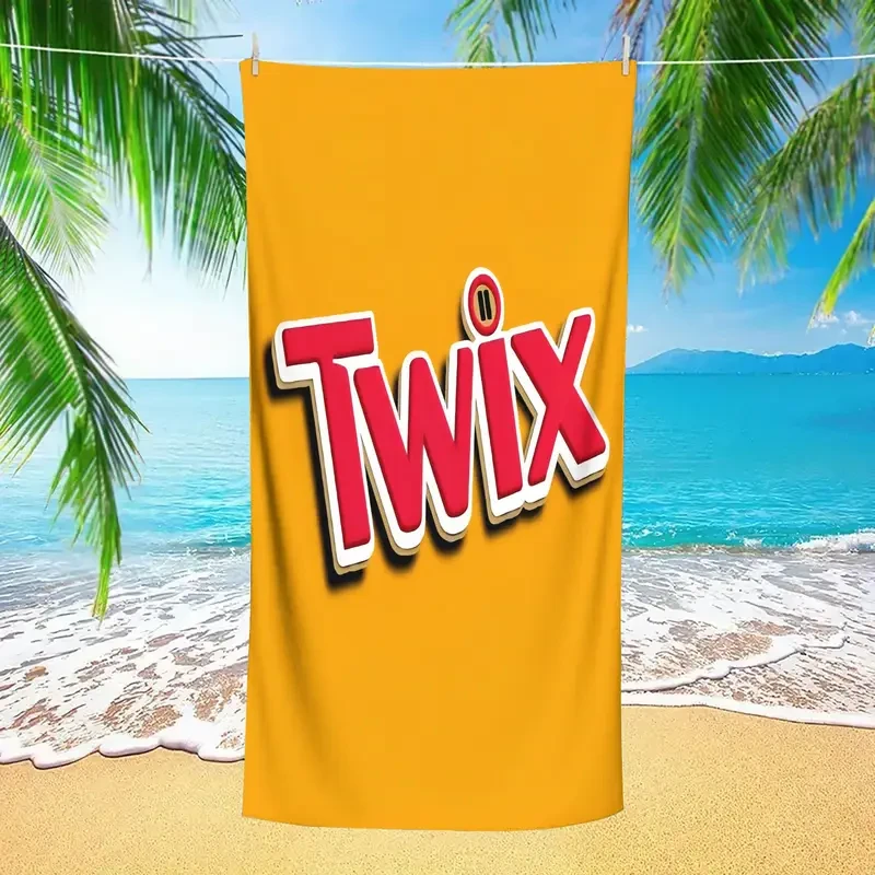Twix Chocolate Logo Quick-Dry Travel Towel — Microfibre with Drawstring Storage Bag