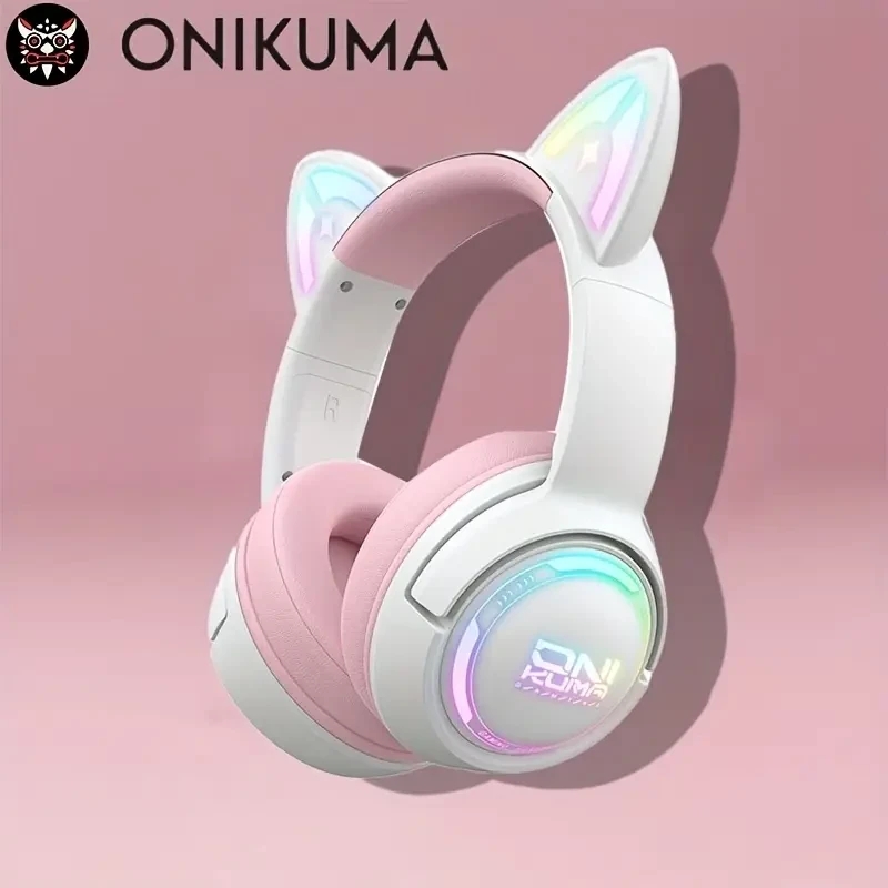 ONIKUMA GT838 Wireless Gaming Headset — RGB LED, Noise-Cancelling Mic, USB-C