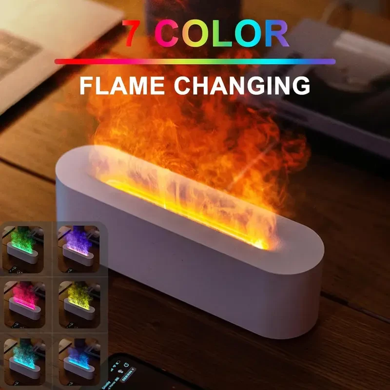 HEEYCEM Flame Aroma Diffuser & Humidifier — 150 ml, 7-Colour “Flame” Light, USB