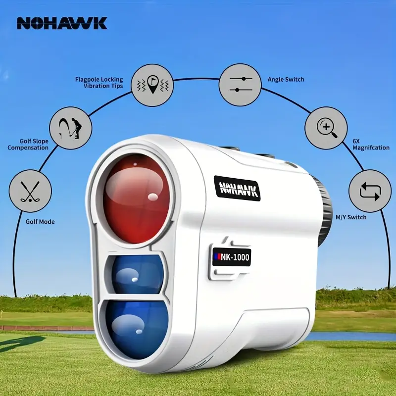 NOHAWK 914.4 m Golf Laser Rangefinder — Flag Lock, Slope Compensation, USB-Rechargeable