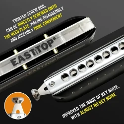 EASTTOP FORERUNNER 2.0 Chromatic Harmonica — 12-Hole, 48 Tones, C Key