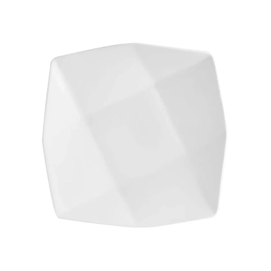 Crockery Plate Checkered White 12"
