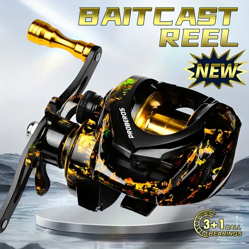 PROBEROS High-Speed Baitcast Reel — 7.2:1, 8 kg Max Drag, Aluminum Spool, Magnetic Brake (Ambidextrous)