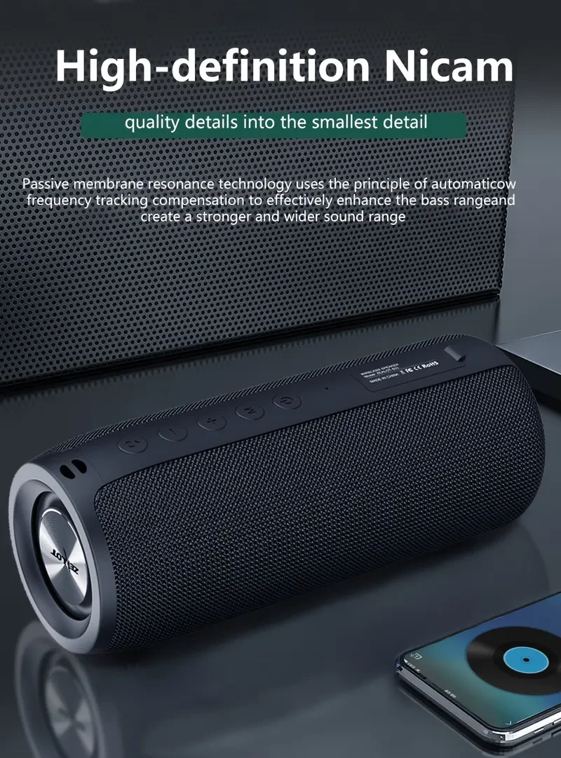 ZEALOT S51 Portable Wireless Speaker — Dual Pairing, 10-Hour Playtime, Booming Bass (Type-C Charging)
