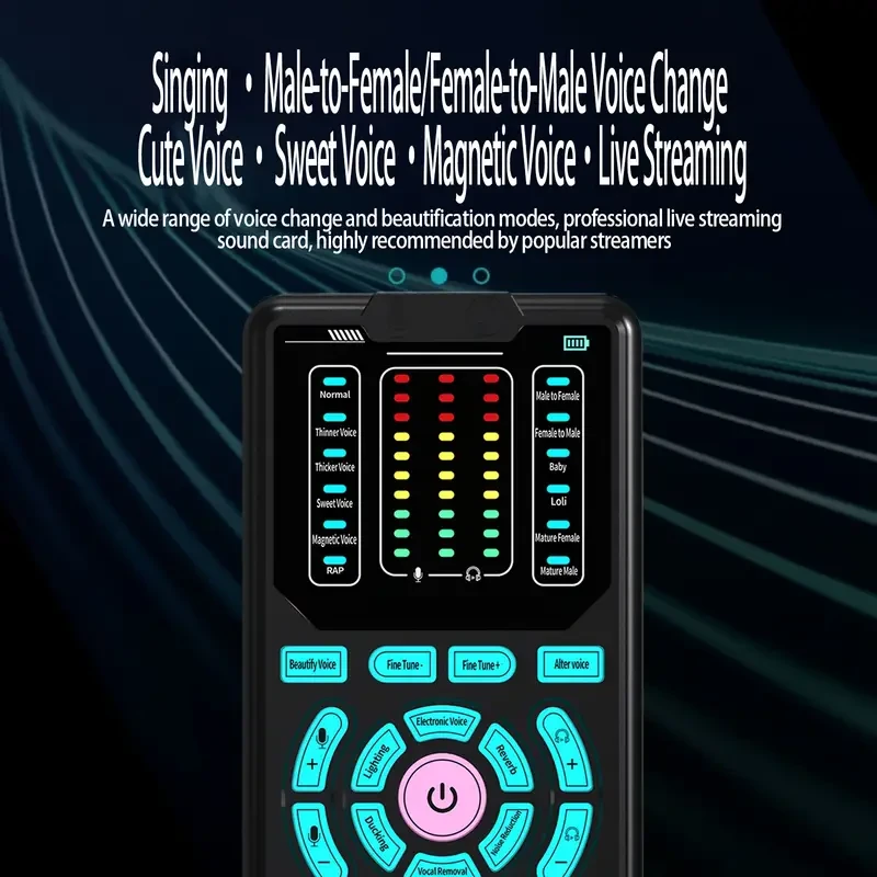 G9 Portable Sound Card Voice Changer — 16 Voice Modes, Stereo Output, Earphones Included (Smartphone/PC/Xbox/PS5)