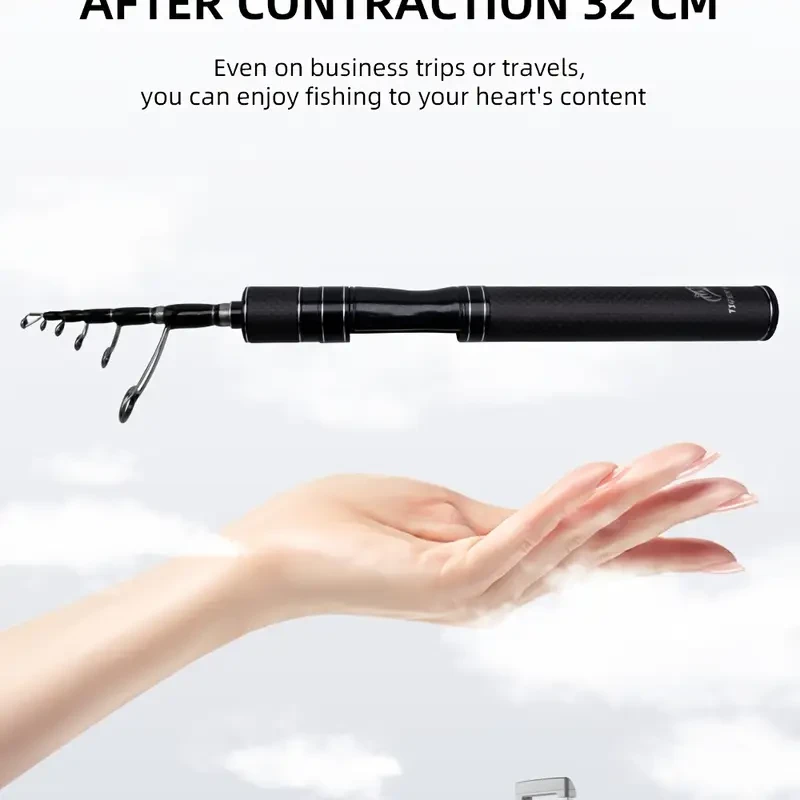 FISHINGFANS Ultralight Telescopic Lure Rod — Travel Spinning Rod (UL, Fast Action, Carbon Handle & Solid Tip)