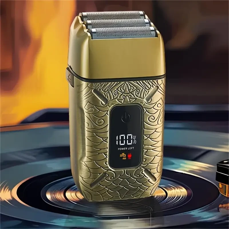 HATTEKER Men’s Electric Shaver — 3-Blade Floating Foil, LED Display, USB-Rechargeable (1400 mAh)