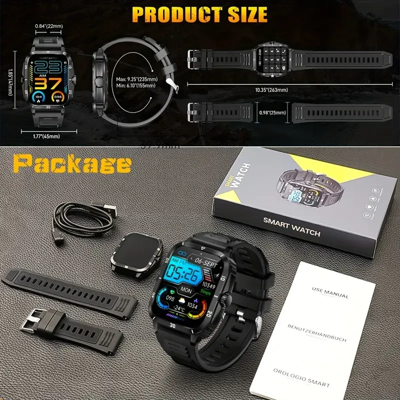 Synwoo Smart Watch — 1.96" Call-Ready Fitness Watch (Wireless 5.3, IPX8, 430 mAh, iPhone & Android)