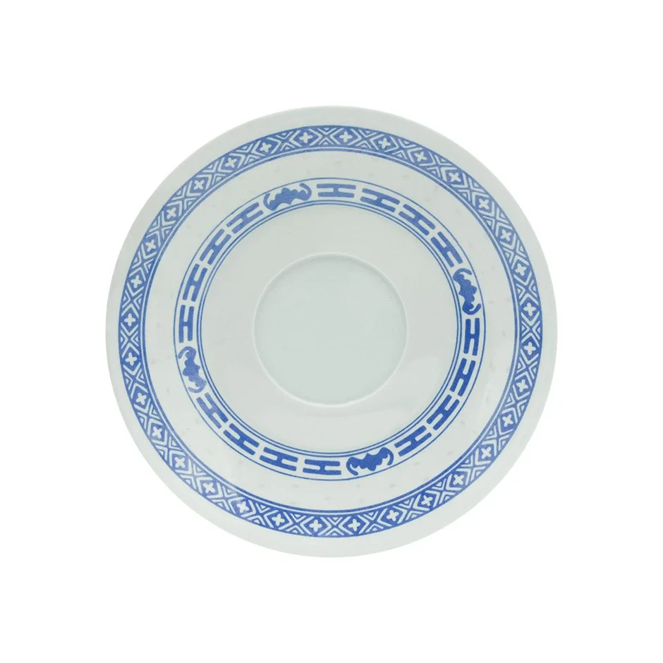 Melamine Saucer Blue Pattern 6"