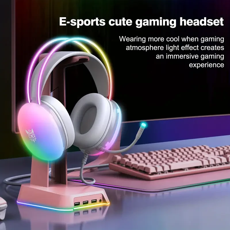 ONIKUMA X25 Gaming Headset — RGB LED, 7.1 Surround Sound, Noise-Cancelling Mic (USB Wired)