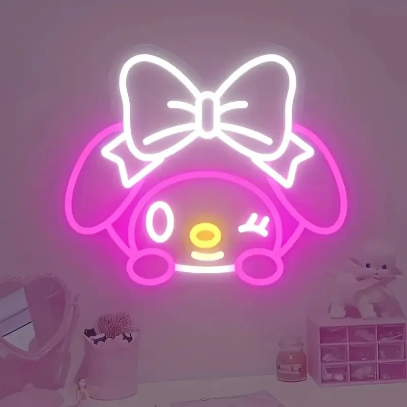 For My Melody Neon Wall Light — USB-Powered Pink Bow LED Lamp (Sanrio) Sweet, glowing charm for any NZ bedroom
