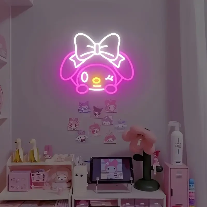 For My Melody Neon Wall Light — USB-Powered Pink Bow LED Lamp (Sanrio) Sweet, glowing charm for any NZ bedroom