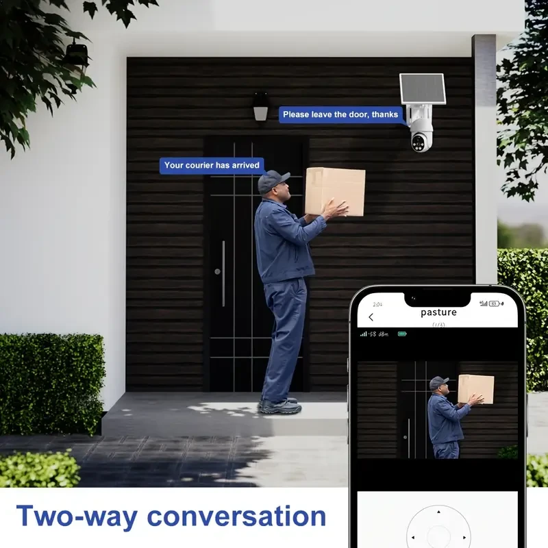 XIAOVV 1080P Solar-Powered Pan/Tilt Surveillance Camera — SIM Card, PIR Siren, Color Night Vision, Two-Way Audio