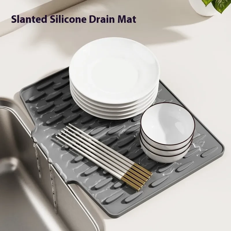 Sloped Silicone Draining Mat – Heat-Proof & Non-Slip