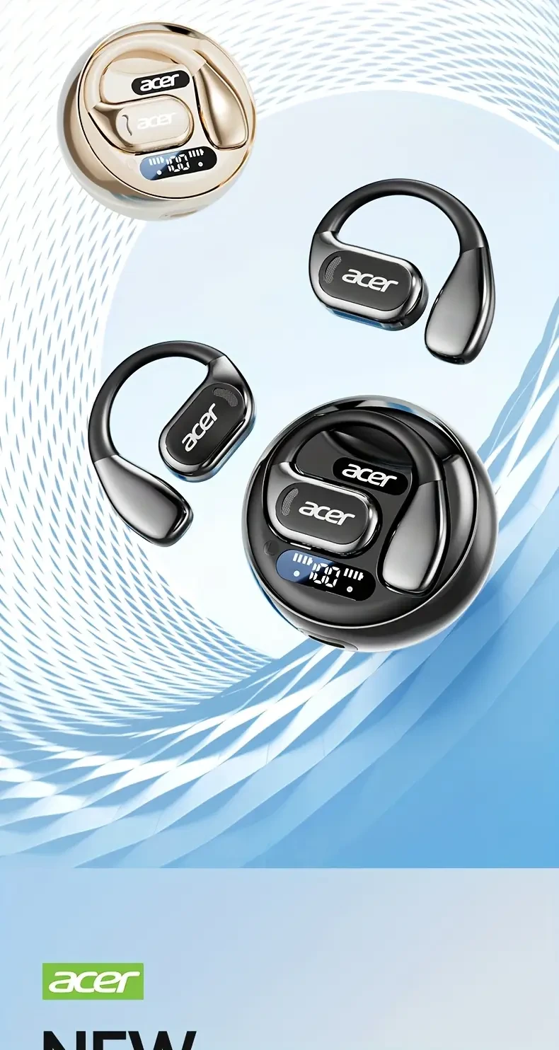 Acer OHR510 Pure Bass Sound Wireless Earbuds — Sport-Ready, Long Battery Life, Modern Over-Ear Fit
