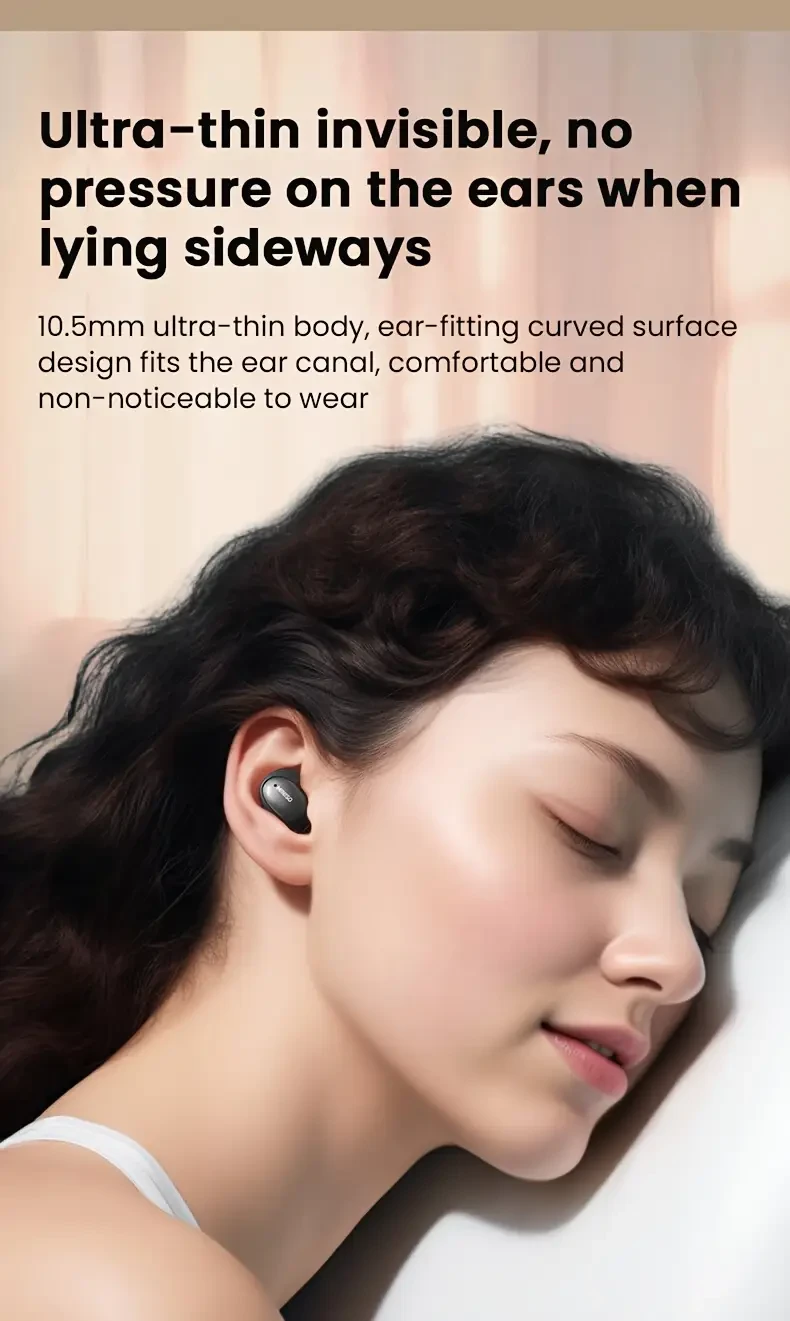 MINISO MS153 Mini Sleeping Earbuds — Low-Profile, Cozy Fit with Noise Reduction & Translation Assist