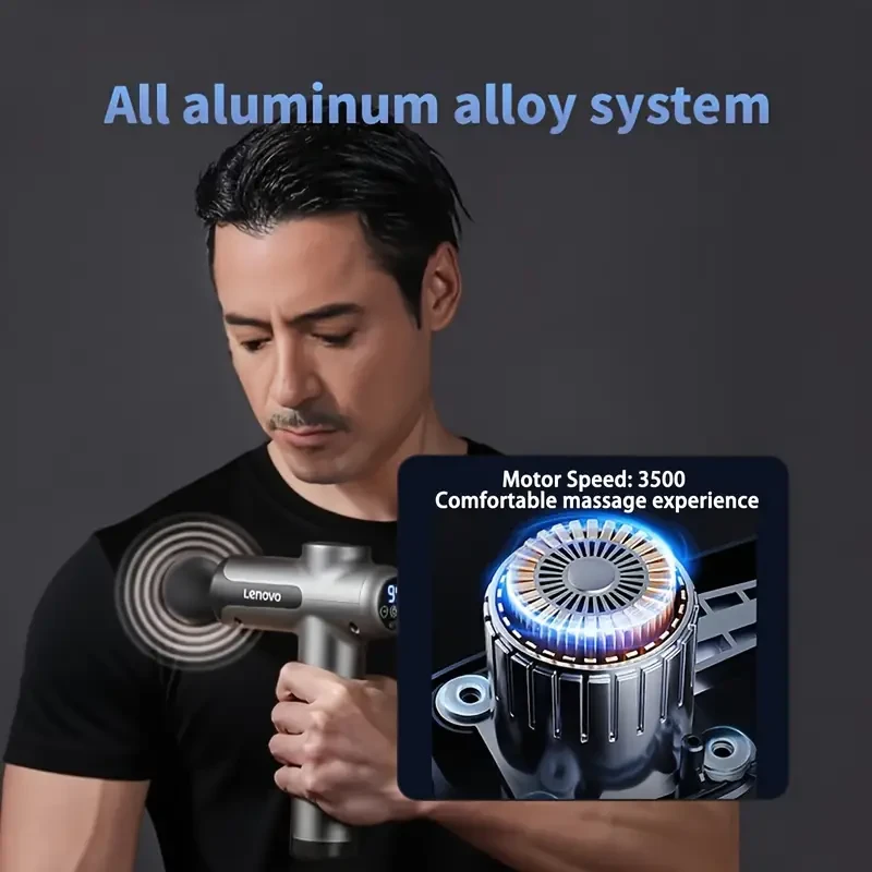 Quiet Percussion Massage Gun — 8 Heads, USB Rechargeable, Compact Handheld Relief