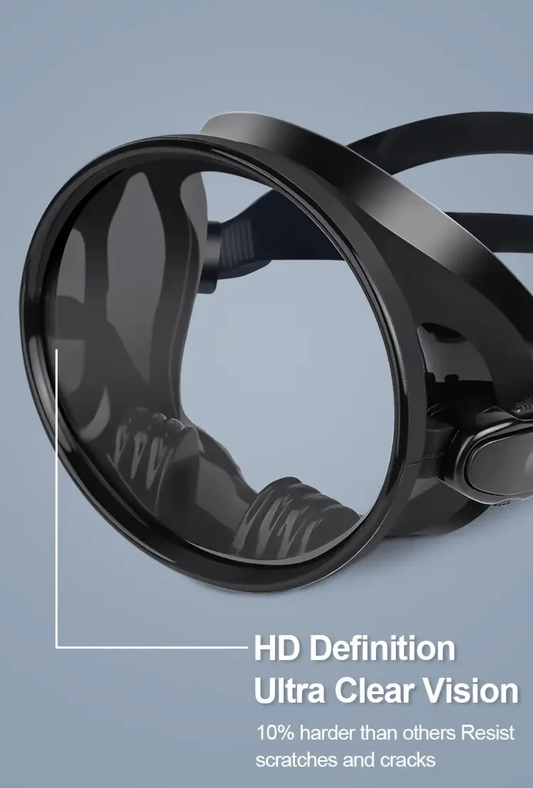 QINGSONG Classic Round Snorkel Mask — Frameless, Wide View, Soft Silicone