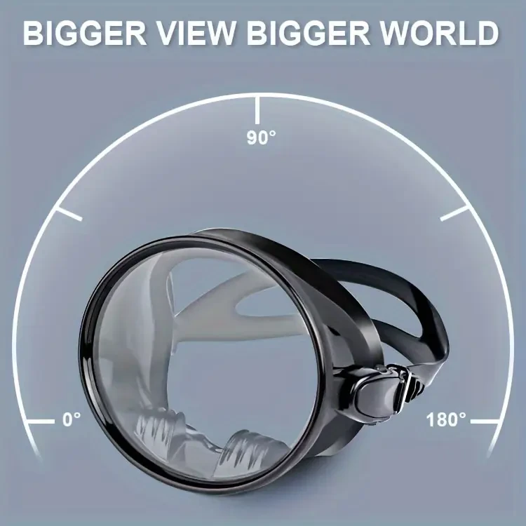 QINGSONG Classic Round Snorkel Mask — Frameless, Wide View, Soft Silicone