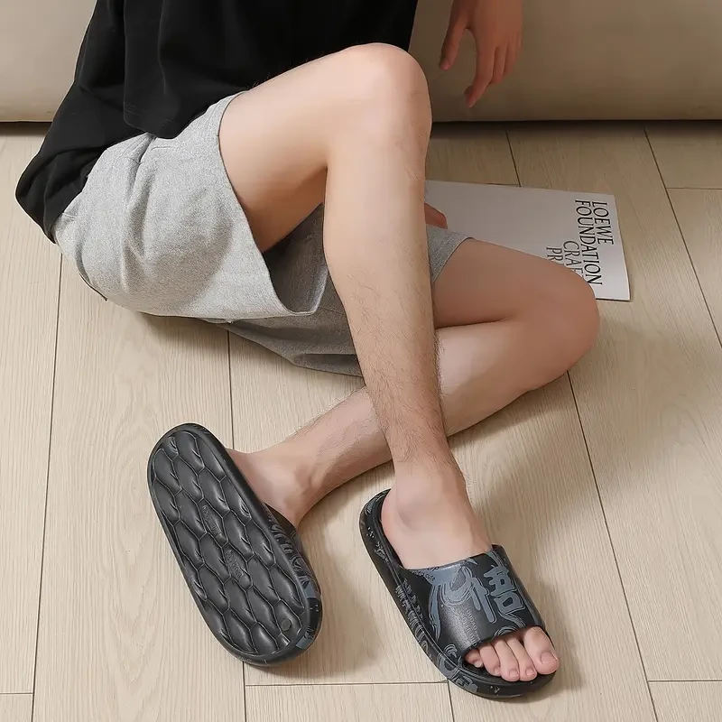 FZT Men’s Graffiti Slides — Soft EVA Comfort with Playful Black & White Style