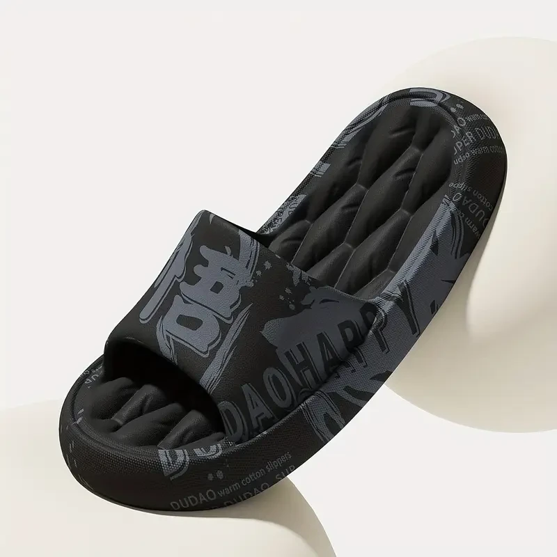 FZT Men’s Graffiti Slides — Soft EVA Comfort with Playful Black & White Style