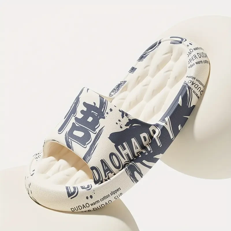 FZT Men’s Graffiti Slides — Soft EVA Comfort with Playful Black & White Style