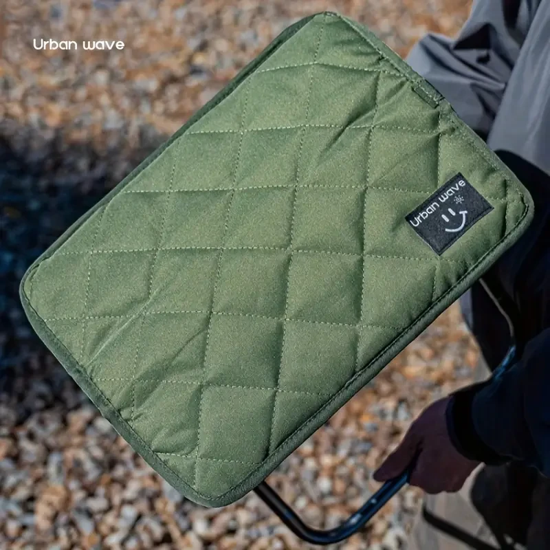 URBANWAVE Portable Folding Stool — Lightweight Aluminum Alloy, Quilted Square Seat