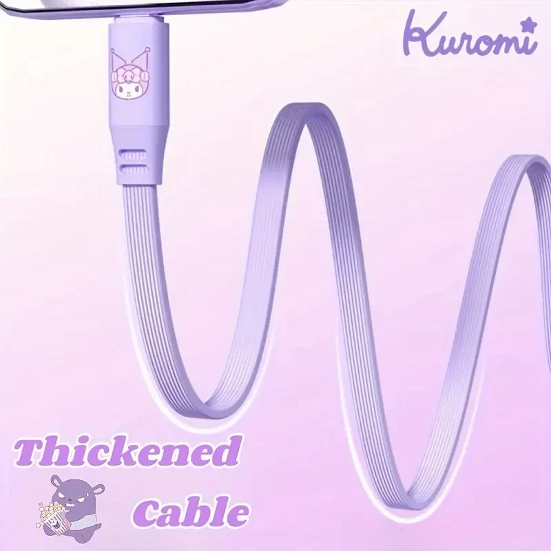Sanrio 2-in-1 Cartoon Pendant Data Cable — Kuromi, Cinnamoroll, My Melody & Pochacco Editions