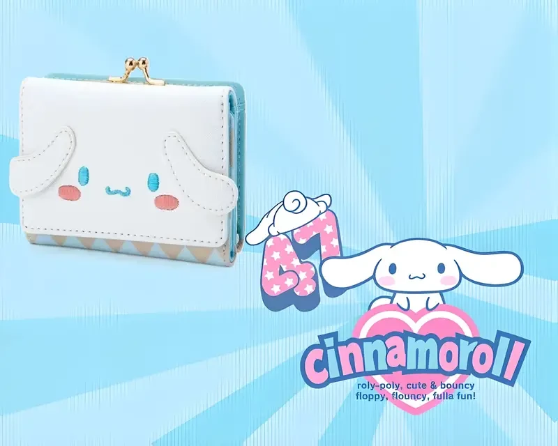 Sanrio for Cinnamoroll Coin Purse for Women – Cute Dumpling-Shaped Wallet with Zipper Closure