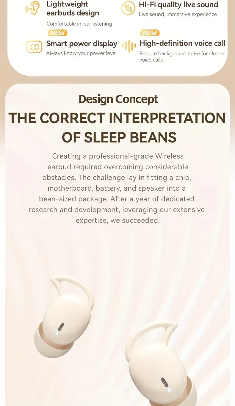 Acer OHR507 Wireless Sleep-Friendly Earbuds – Comfort, Clarity & Long Battery Life