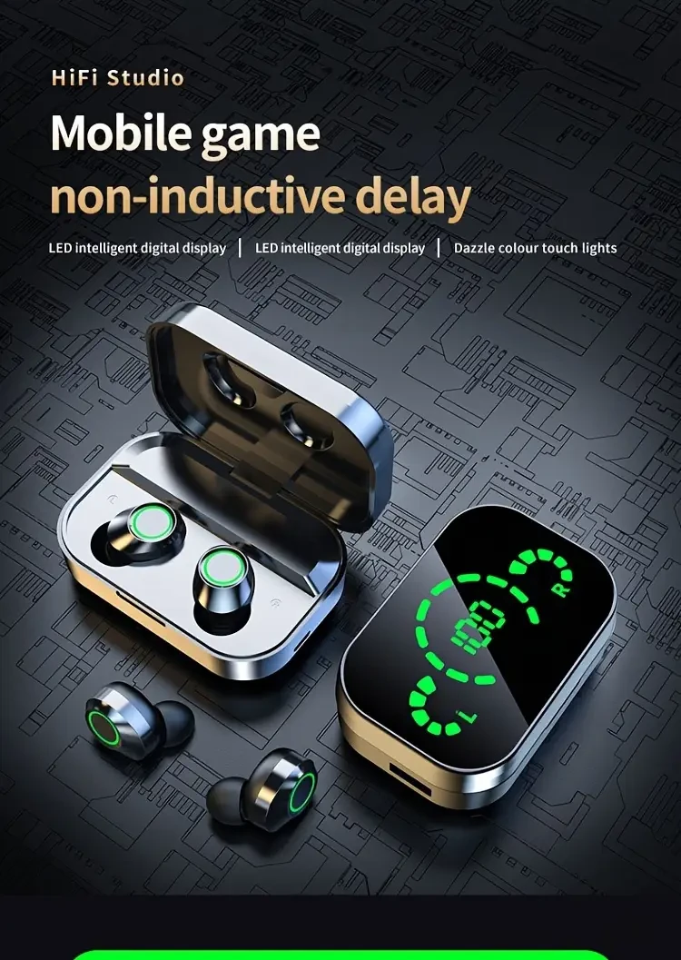 LAN XUN TWS Wireless Earbuds (2025 Model) – LED Display, Hi-Fi Sound & Long Battery Life