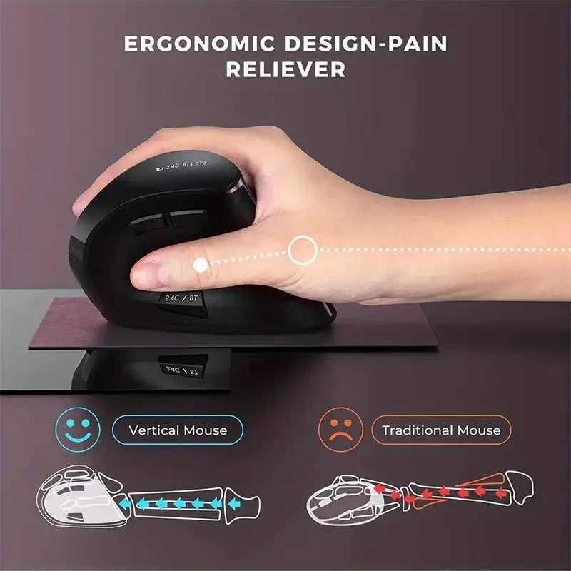 JOMAA Wireless Vertical Mouse – Ergonomic Comfort, Dual Mode, and Silent Precision