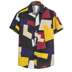 GeoVogue: Men's Geometric Patterned Shirt