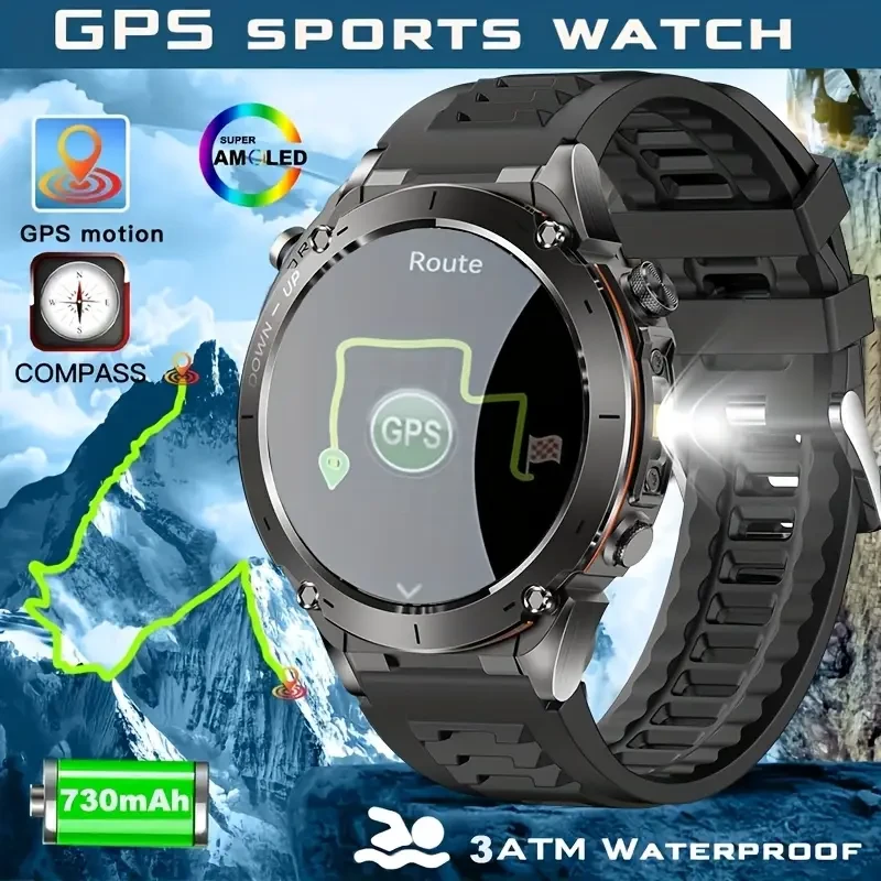 JJMMK Outdoor Smartwatch – Rugged Design, High-Precision GPS & 170+ Sports Modes
