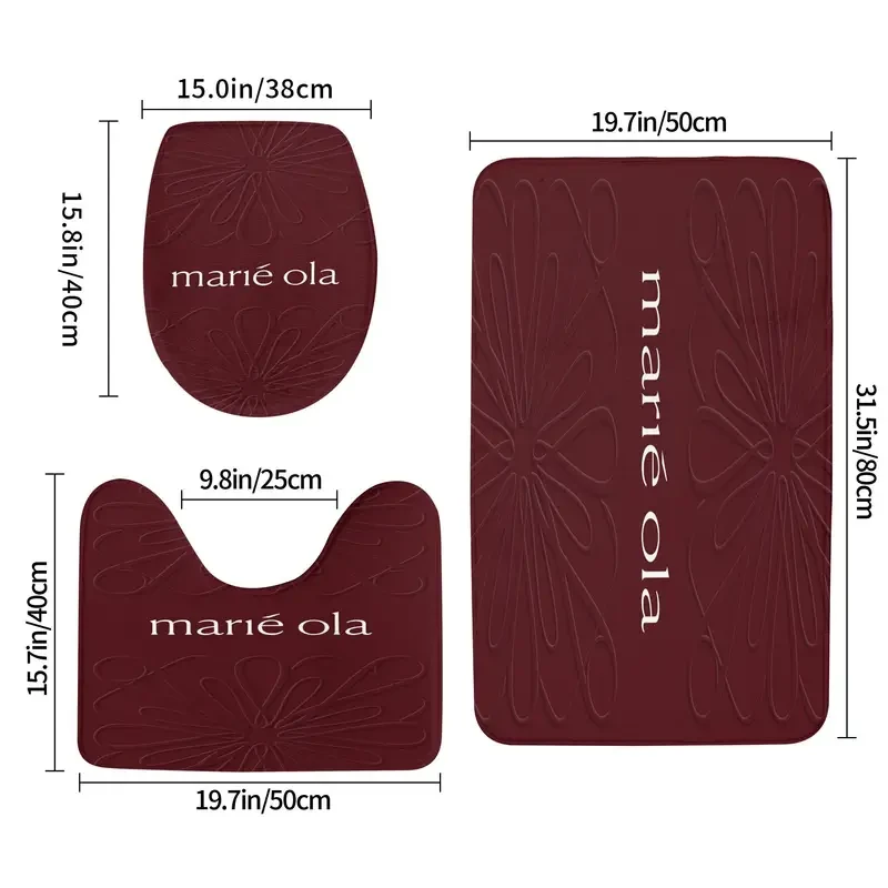 Marie Ola Themed Bathroom Mat Set – Soft, Absorbent & Elegant